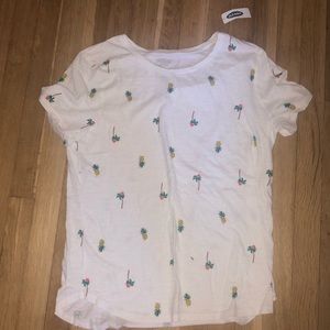White, pineapple and palm tree Christmas t-shirt
